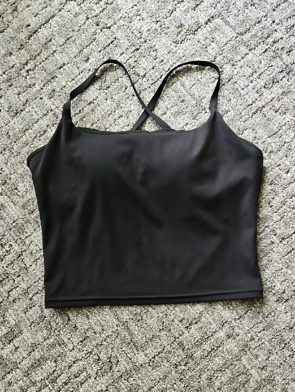 Women's Black Cross-Back Cropped Cami